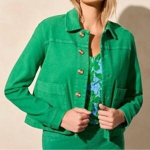 NWT Tribal New Chapter Button Front Kelly Green Jacket Large